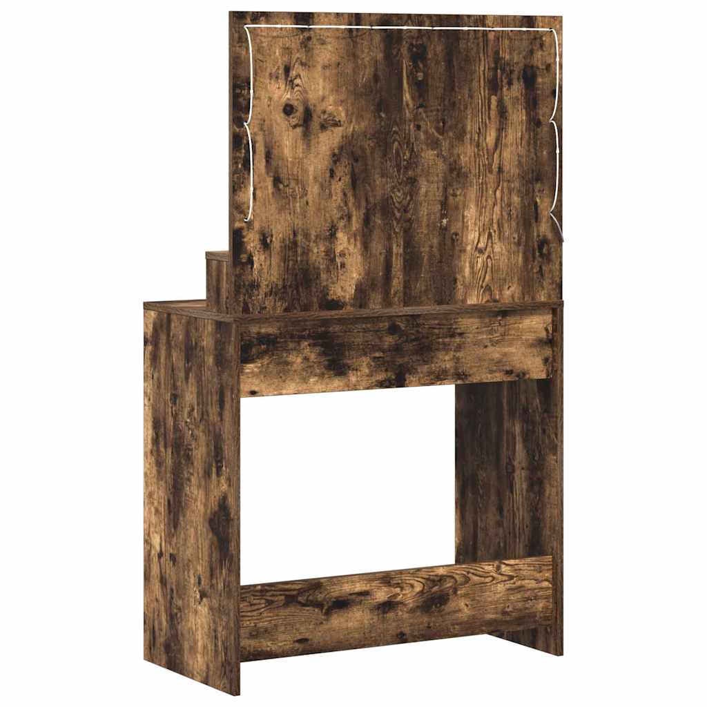 Toaletni stol s policom Dimljeni hrast 75,5 x 41 x 135 cm