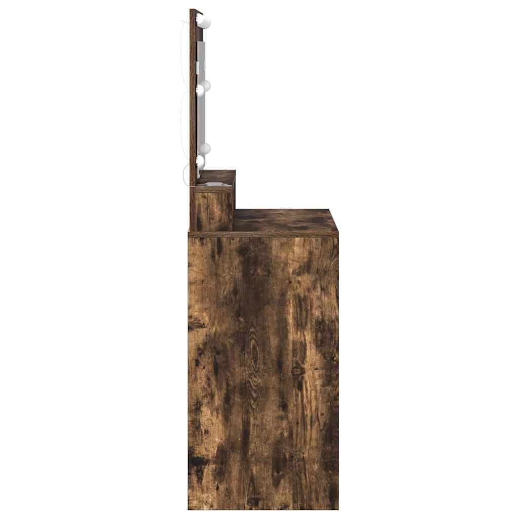 Toaletni stol s policom Dimljeni hrast 75,5 x 41 x 135 cm