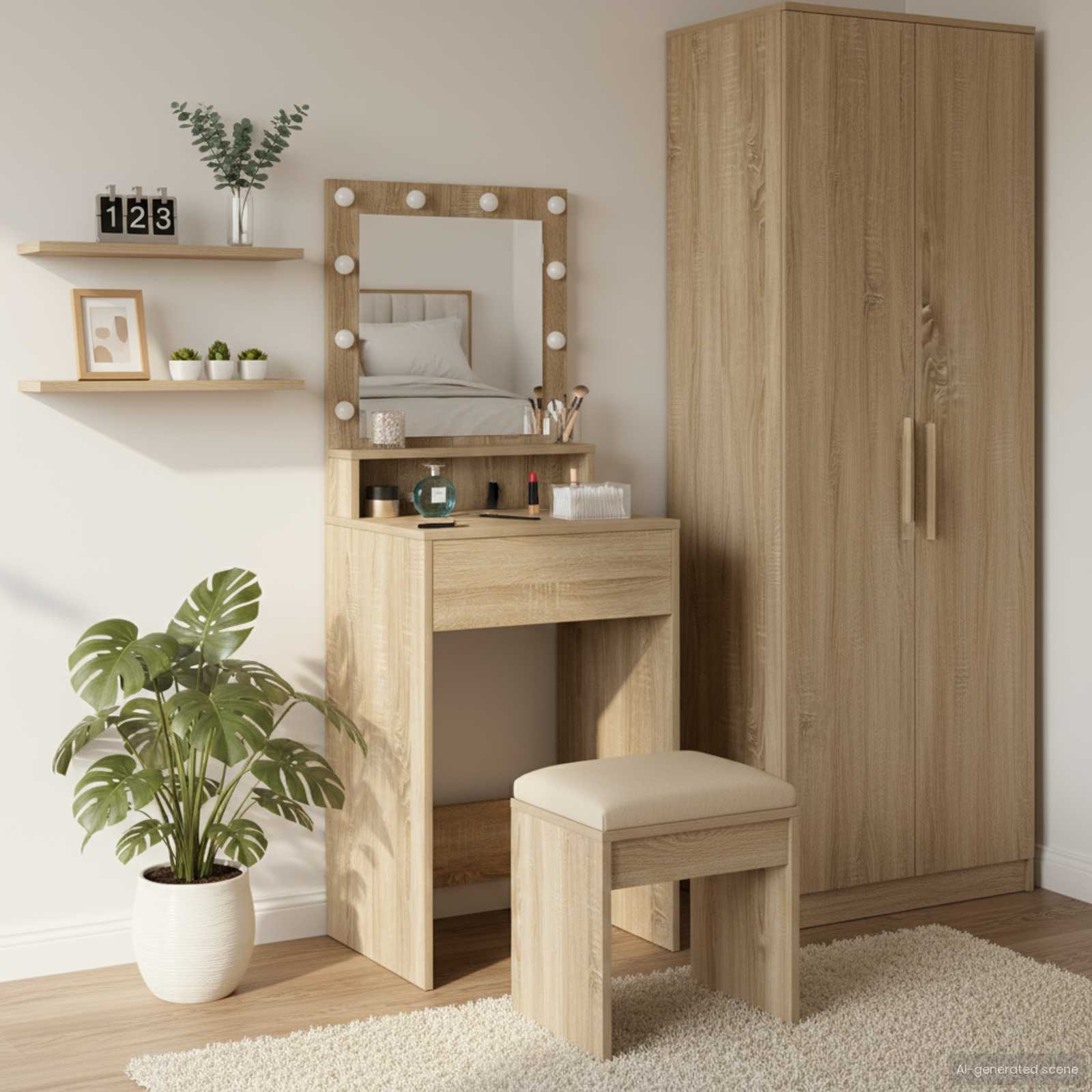 Toaletni stol Sonoma hrast 50 x 41 x 135 cm Konstruirano drvo