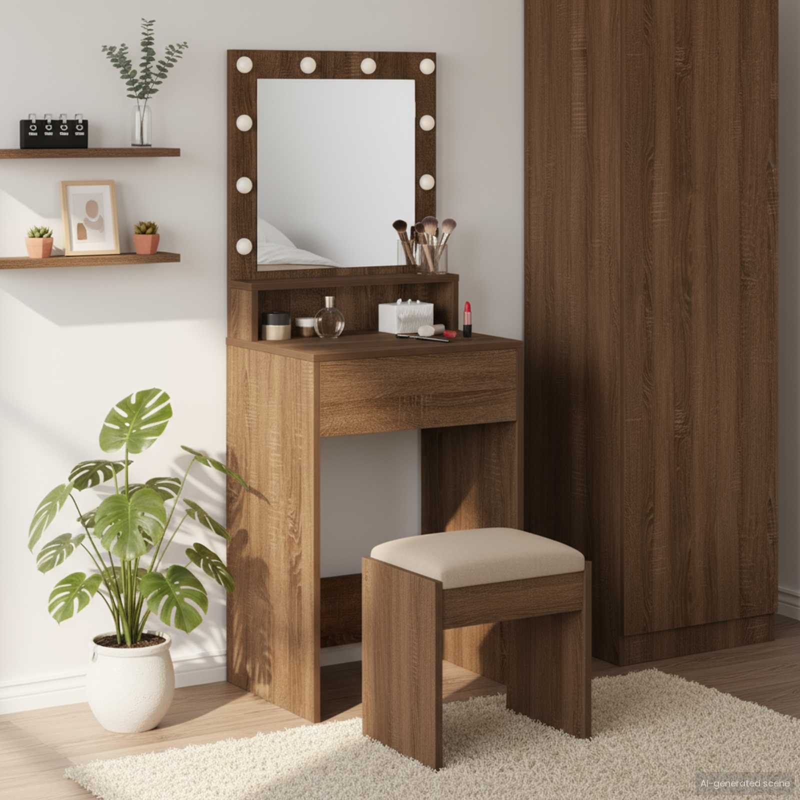 Toaletni stol Smeđi hrast 50 x 41 x 135 cm Konstruirano drvo