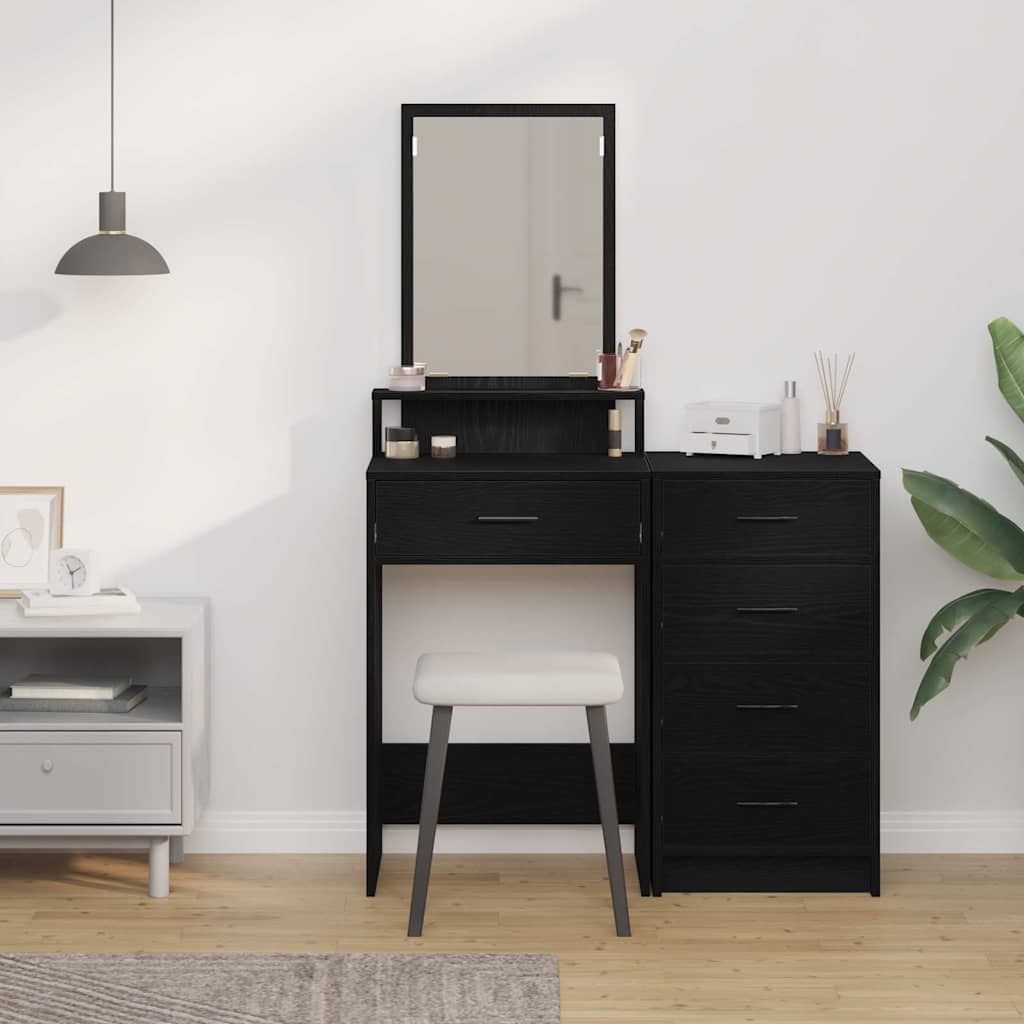 Toaletni stol Crni hrast 50 x 41 x 140 cm Konstruirano drvo