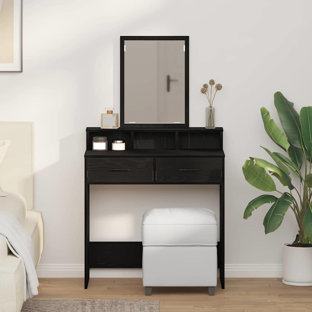 Toaletni stol Crni hrast 79 x 41 x 140 cm Konstruirano drvo