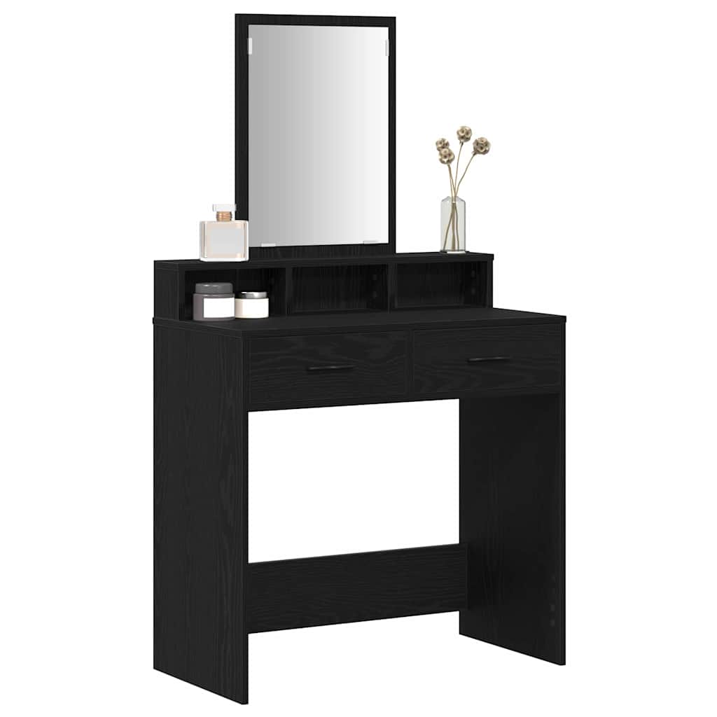 Toaletni stol Crni hrast 79 x 41 x 140 cm Konstruirano drvo