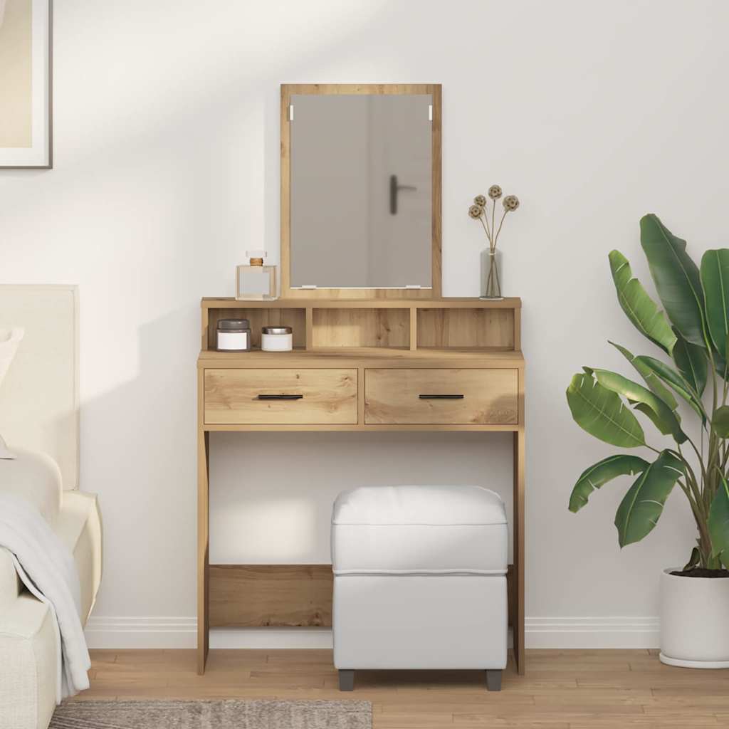Toaletni stol s ladicama Umjetnički hrast 79 x 41 x 140 cm
