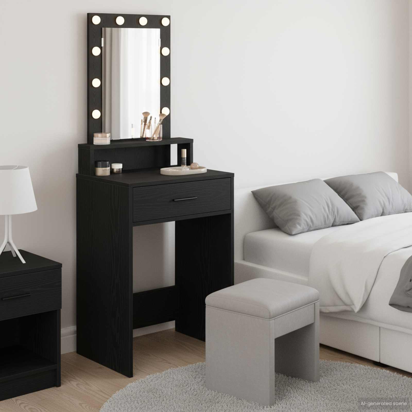 Toaletni stol Crna 50 x 41 x 140 cm Konstruirano drvo