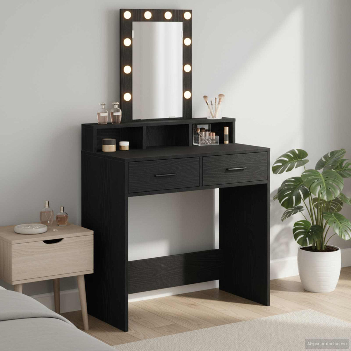 Toaletni stol Crna 79 x 41 x 140 cm Konstruirano drvo