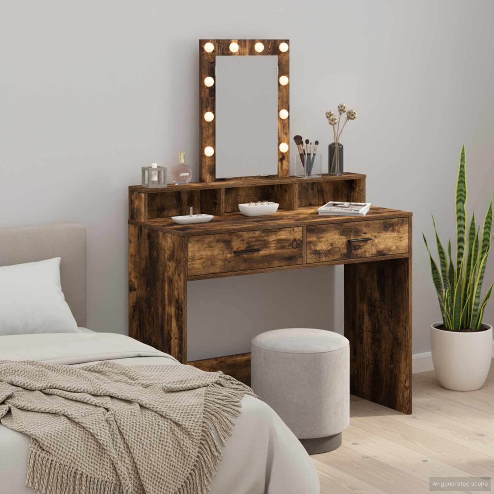Toaletni stol Smeđa 100 x 41 x 140 cm Konstruirano drvo