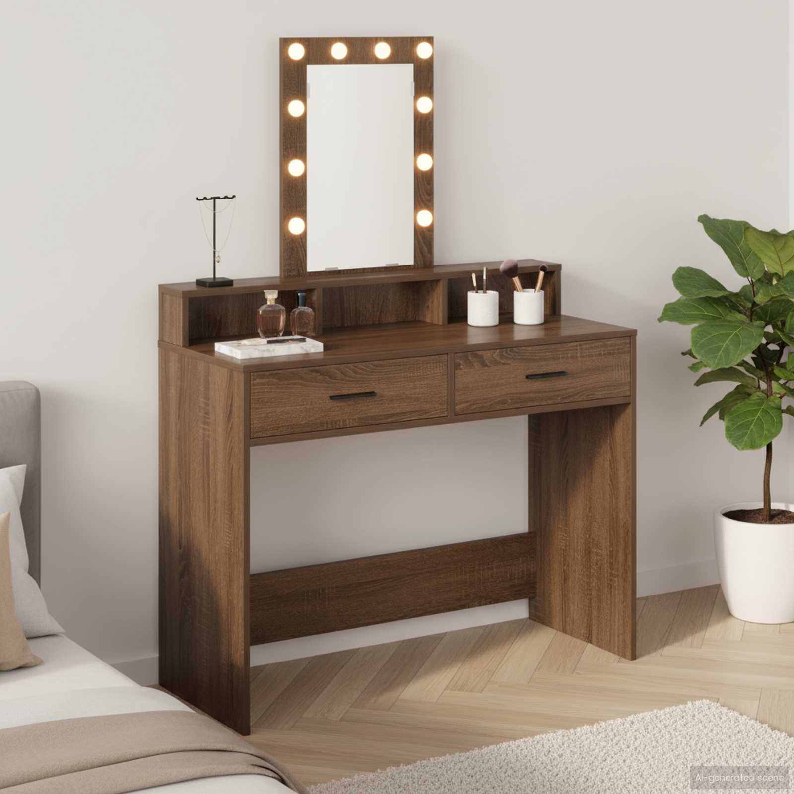 Toaletni stol Smeđa 100 x 41 x 140 cm Konstruirano drvo