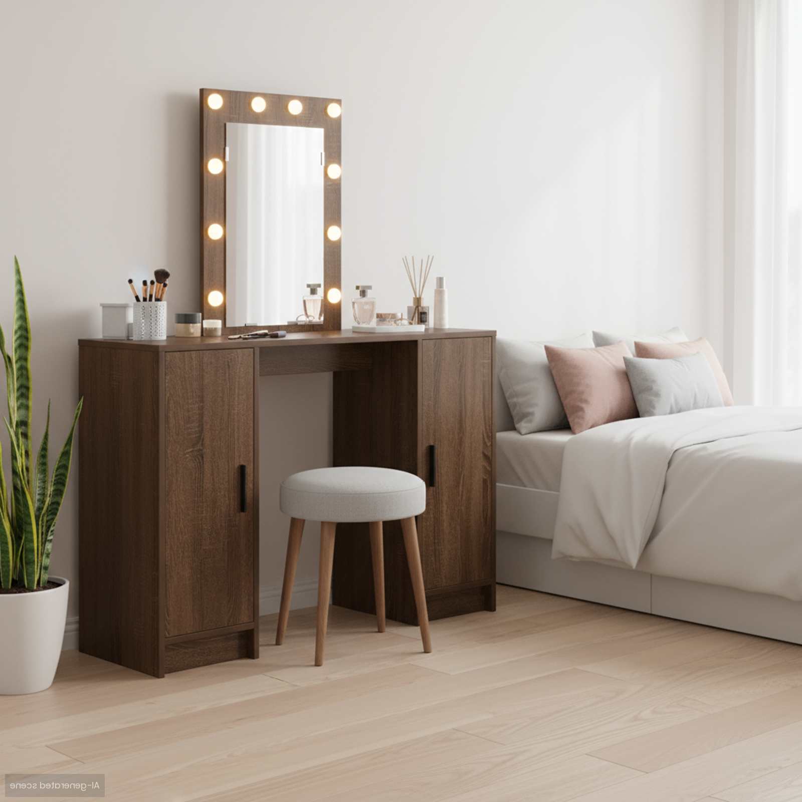 Toaletni stol Smeđa 102 x 33 x 135 cm Konstruirano drvo