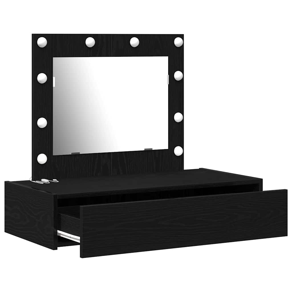 Toaletni stol s ladicama Crna 83 x 40 x 70 cm Konstruirano drvo