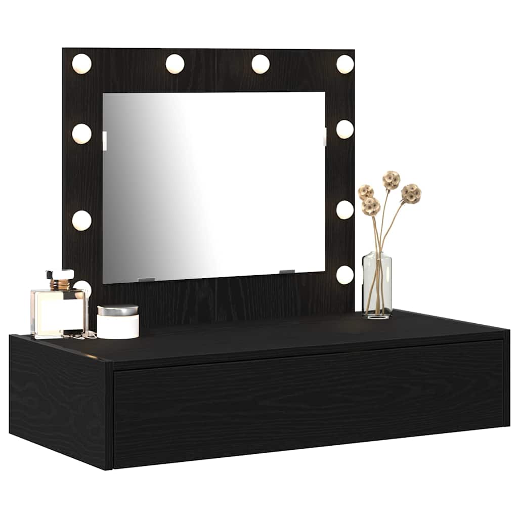 Toaletni stol s ladicama Crna 83 x 40 x 70 cm Konstruirano drvo