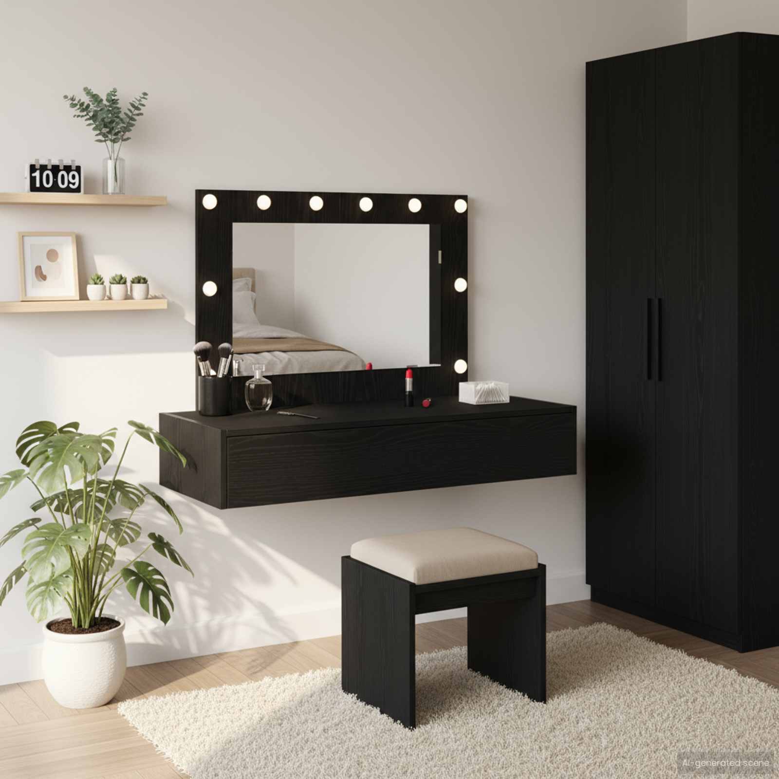Toaletni stol Crna 100 x 40 x 70 cm Konstruirano drvo