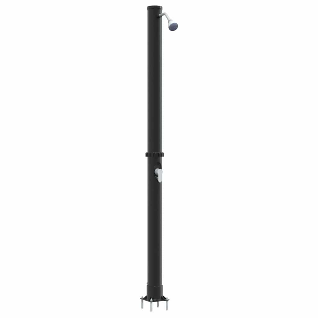Vanjski solarni tuš Crna 217 cm PVC i aluminij