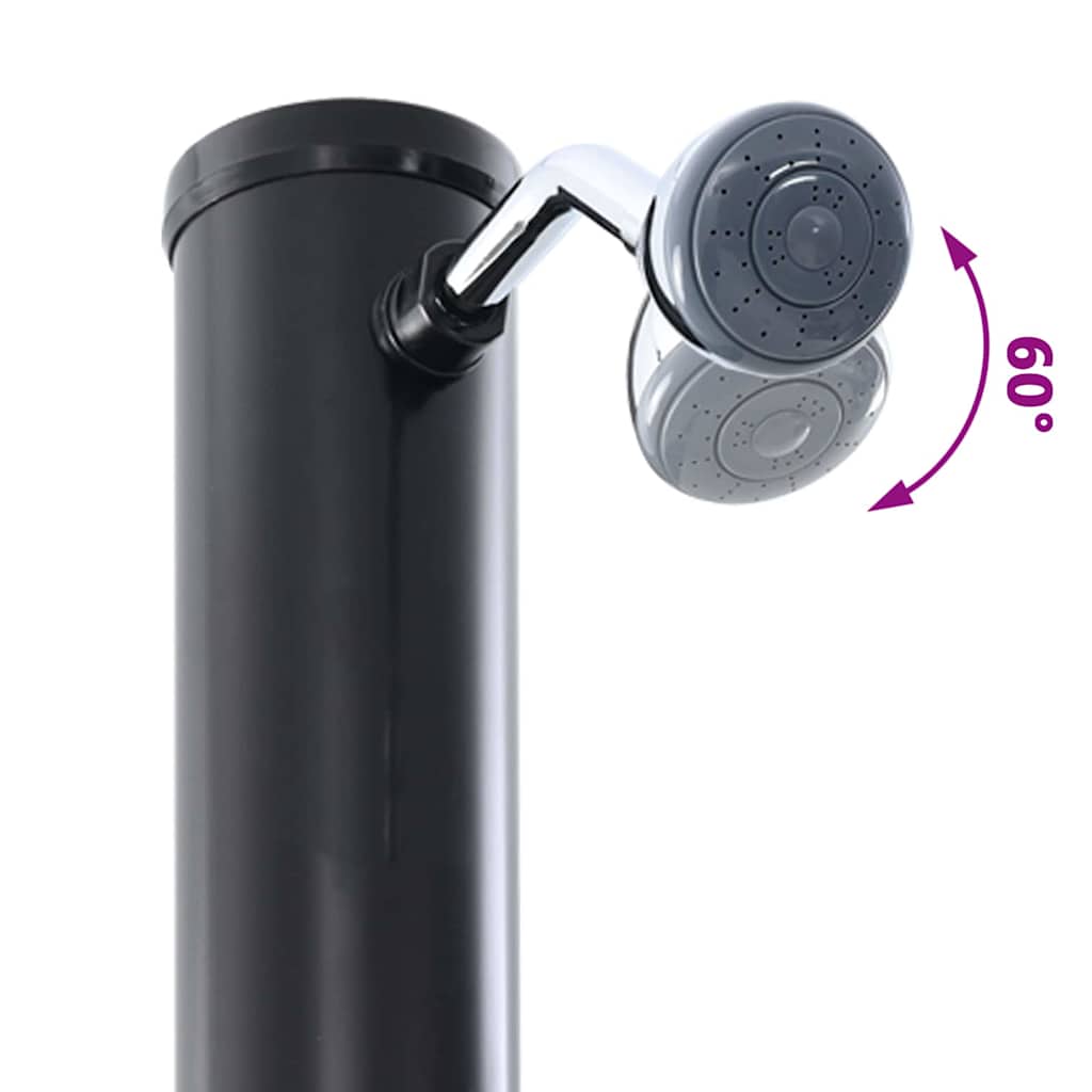 Vanjski solarni tuš Crna 217 cm PVC i aluminij