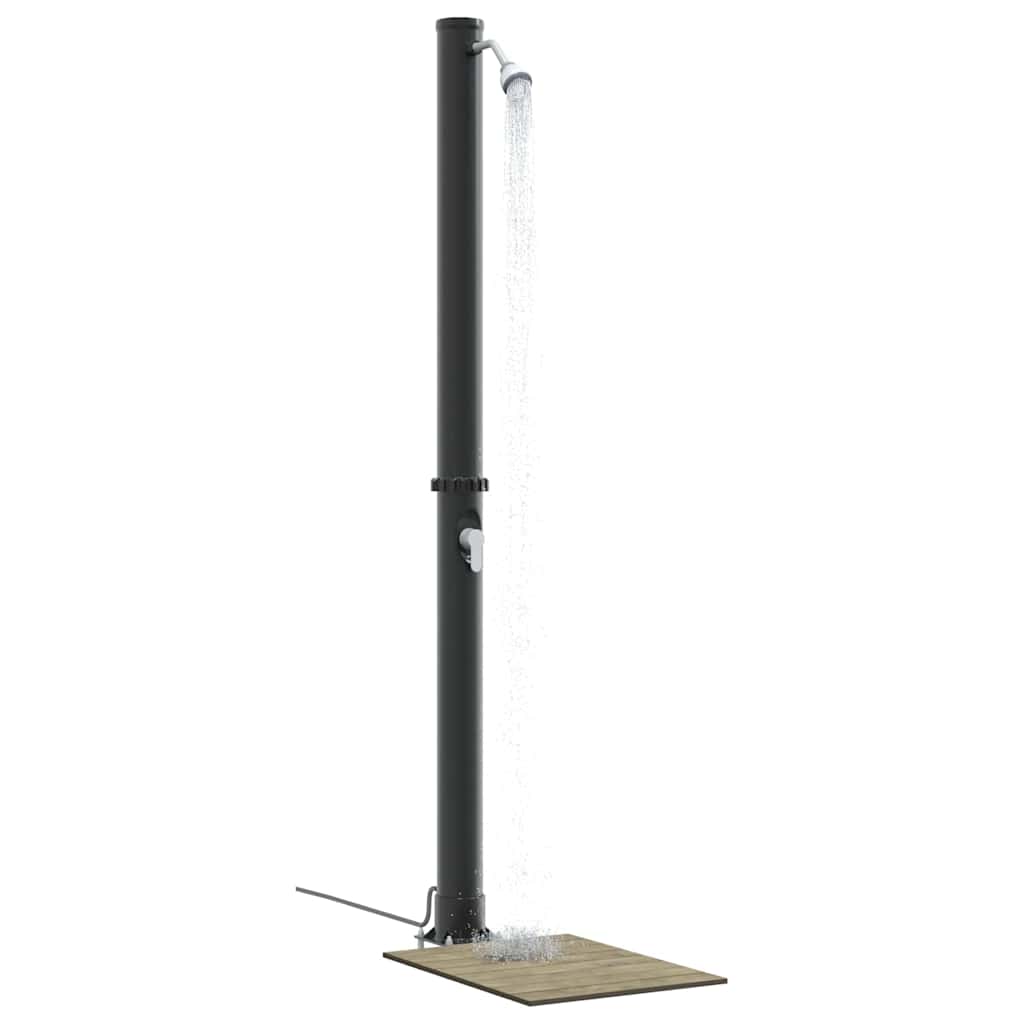 Vanjski solarni tuš Crna 217 cm PVC i aluminij