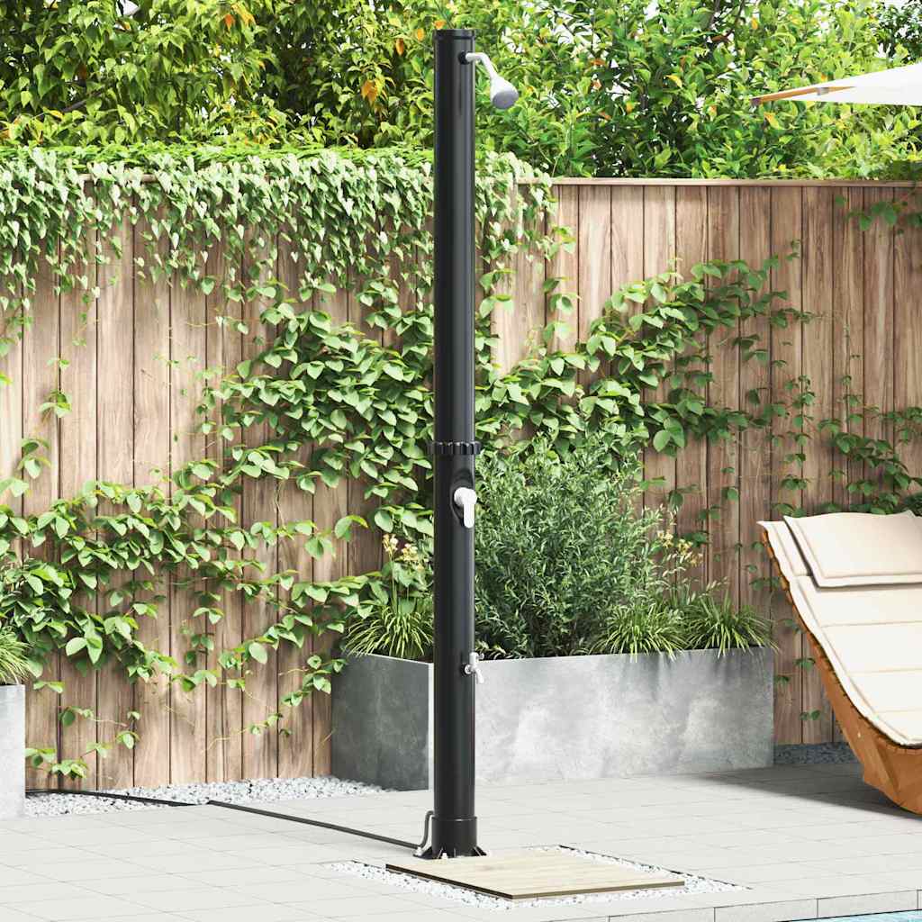Vanjski solarni tuš Crna 217 cm PVC i aluminij