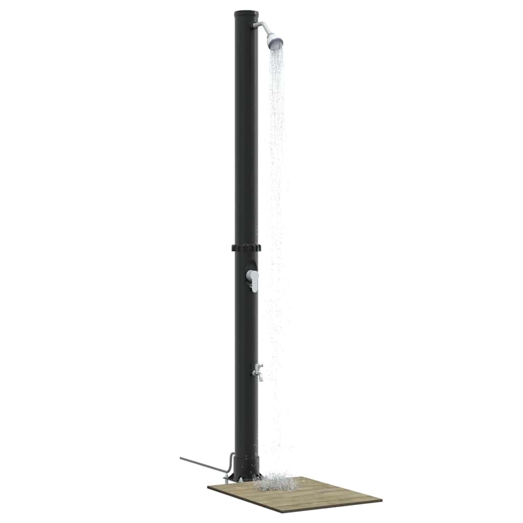 Vanjski solarni tuš Crna 217 cm PVC i aluminij