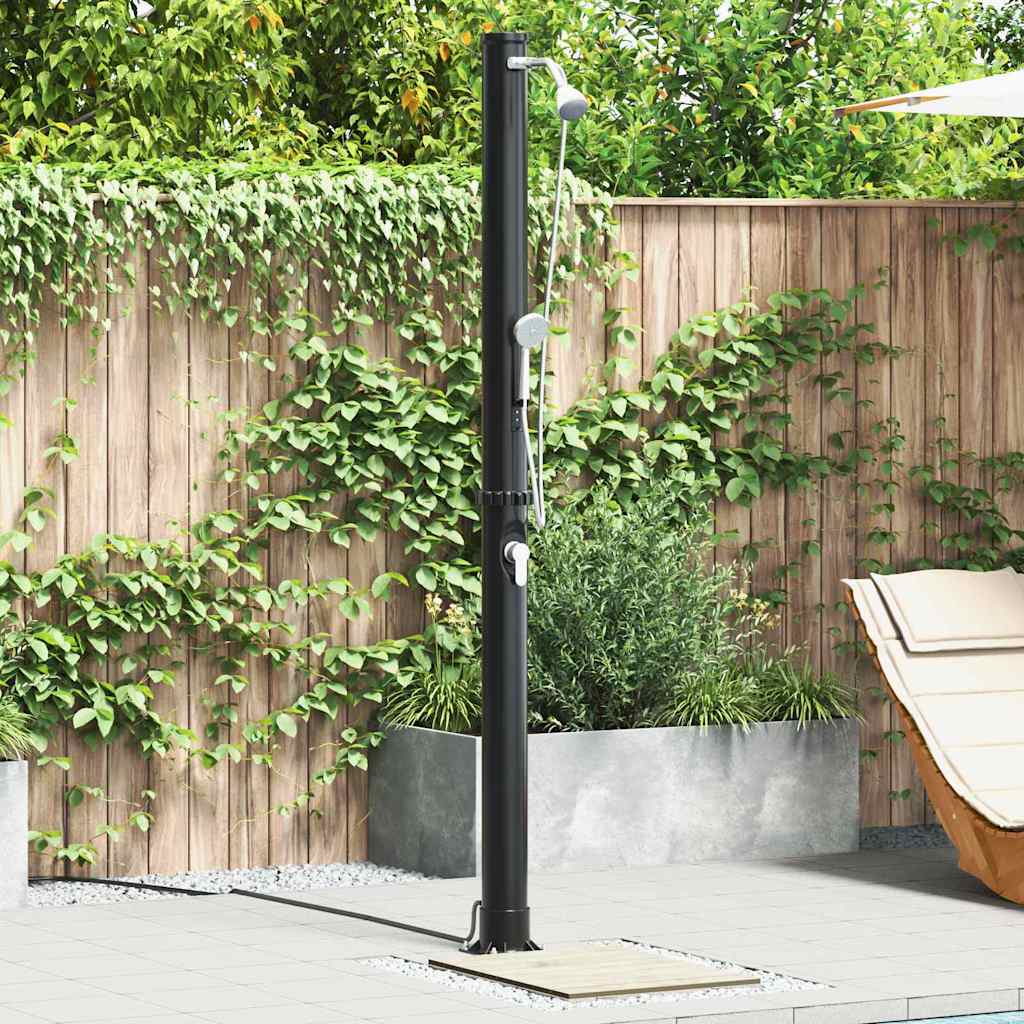 Vanjski solarni tuš Crna 217 cm PVC i aluminij