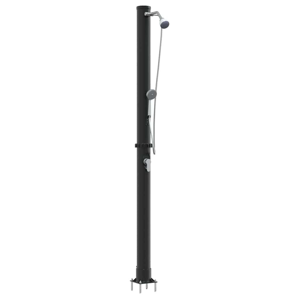 Vanjski solarni tuš Crna 217 cm PVC i aluminij