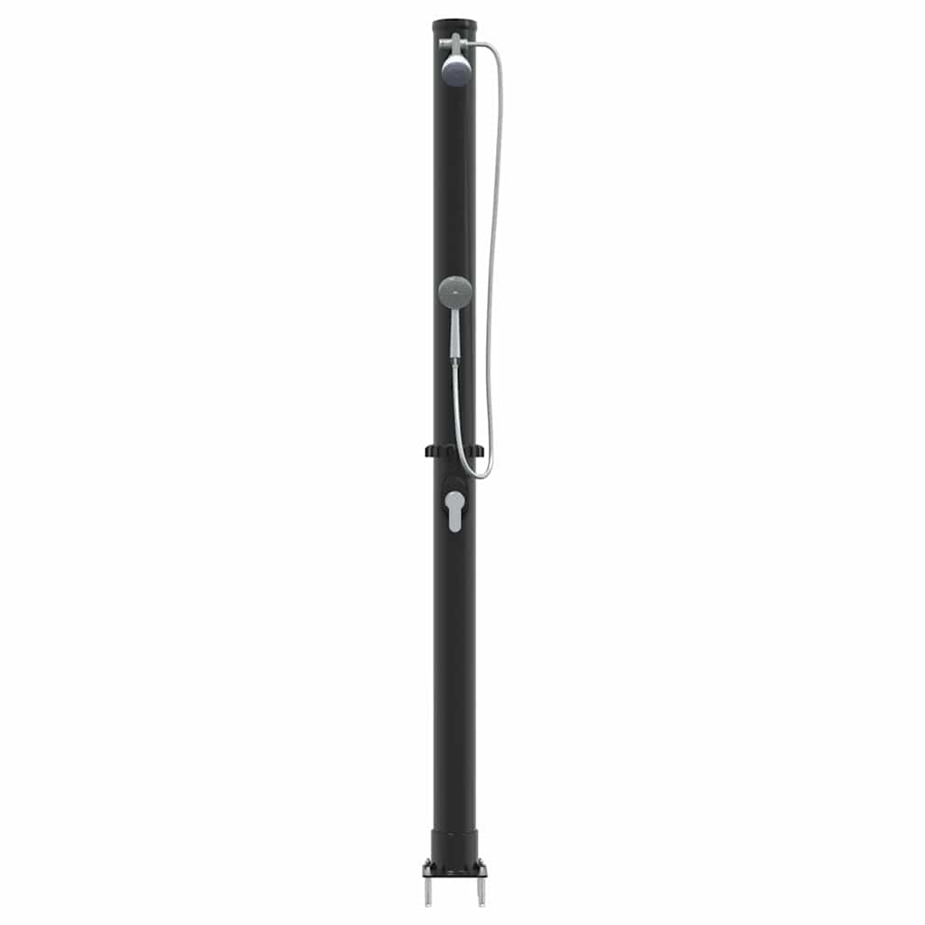 Vanjski solarni tuš Crna 217 cm PVC i aluminij