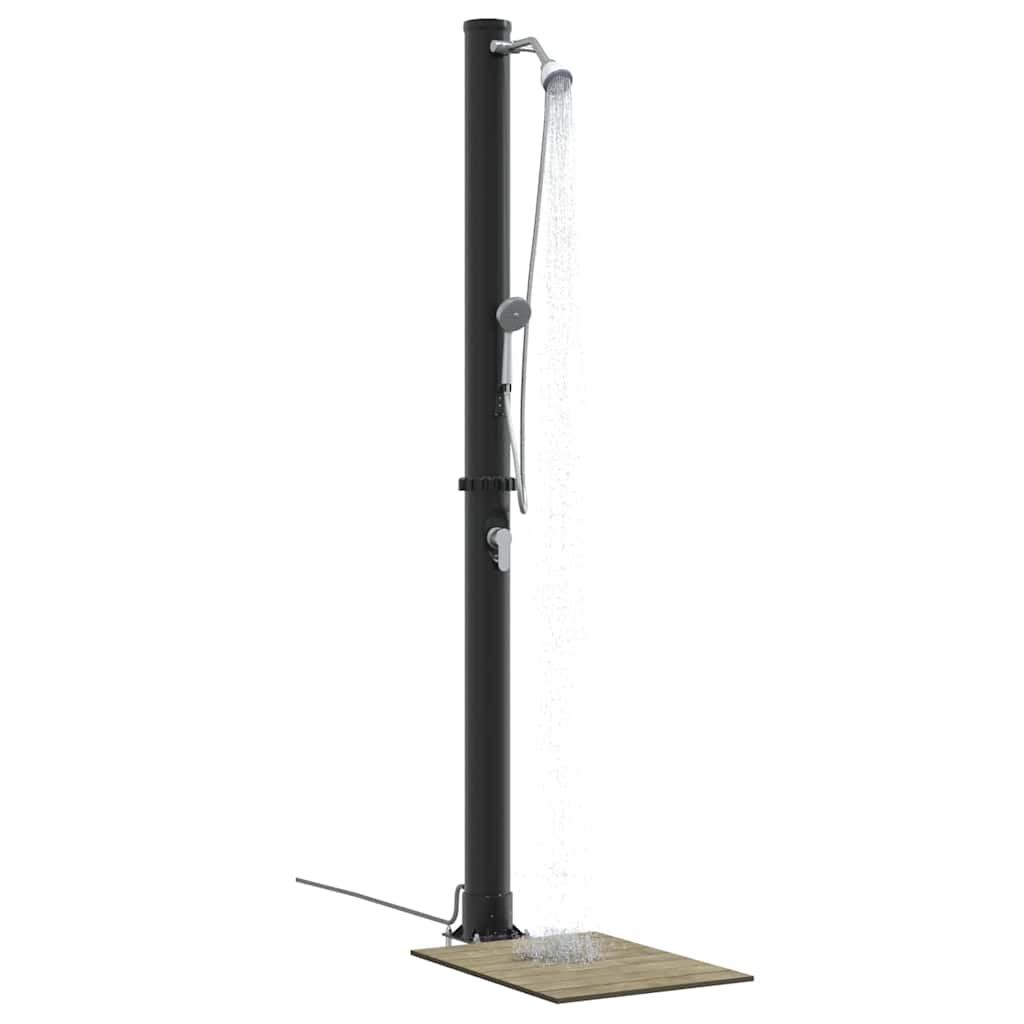 Vanjski solarni tuš Crna 217 cm PVC i aluminij