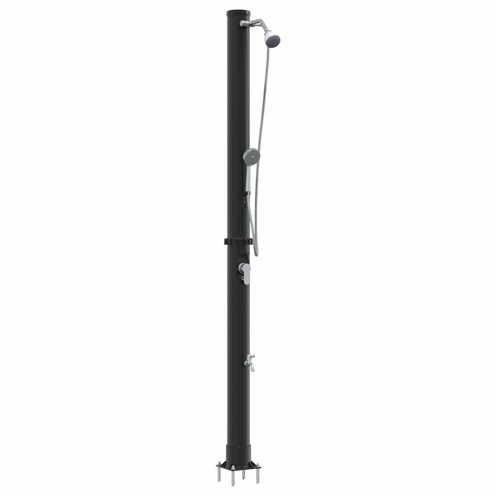 Vanjski solarni tuš Crna 217 cm PVC i aluminij