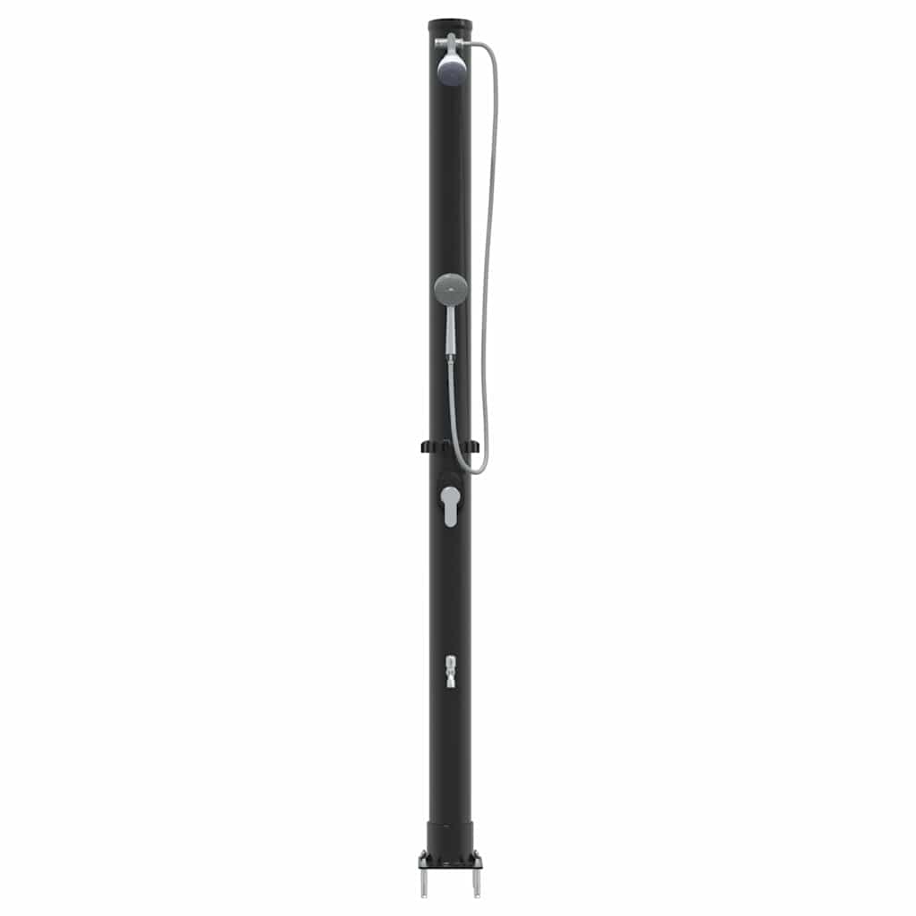 Vanjski solarni tuš Crna 217 cm PVC i aluminij