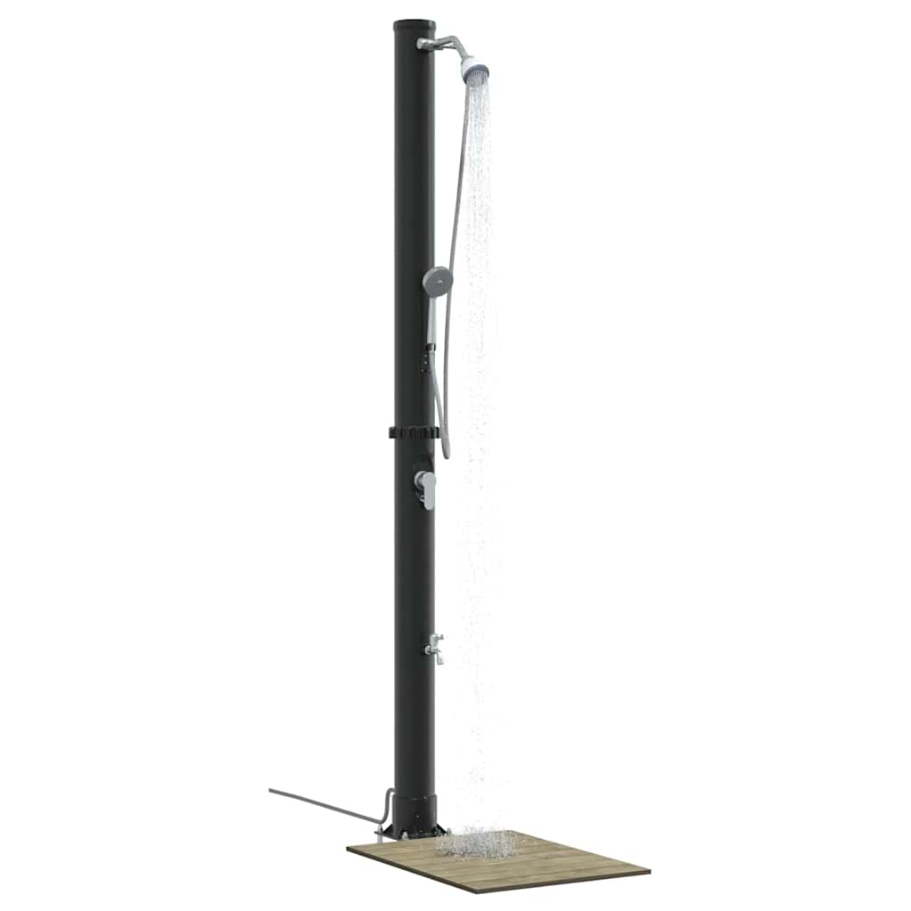 Vanjski solarni tuš Crna 217 cm PVC i aluminij