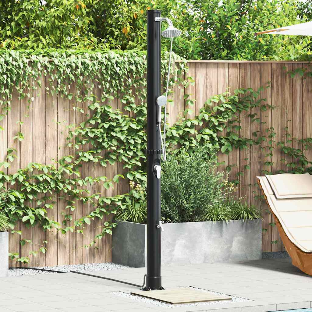Vanjski solarni tuš Crna 217 cm PVC i aluminij