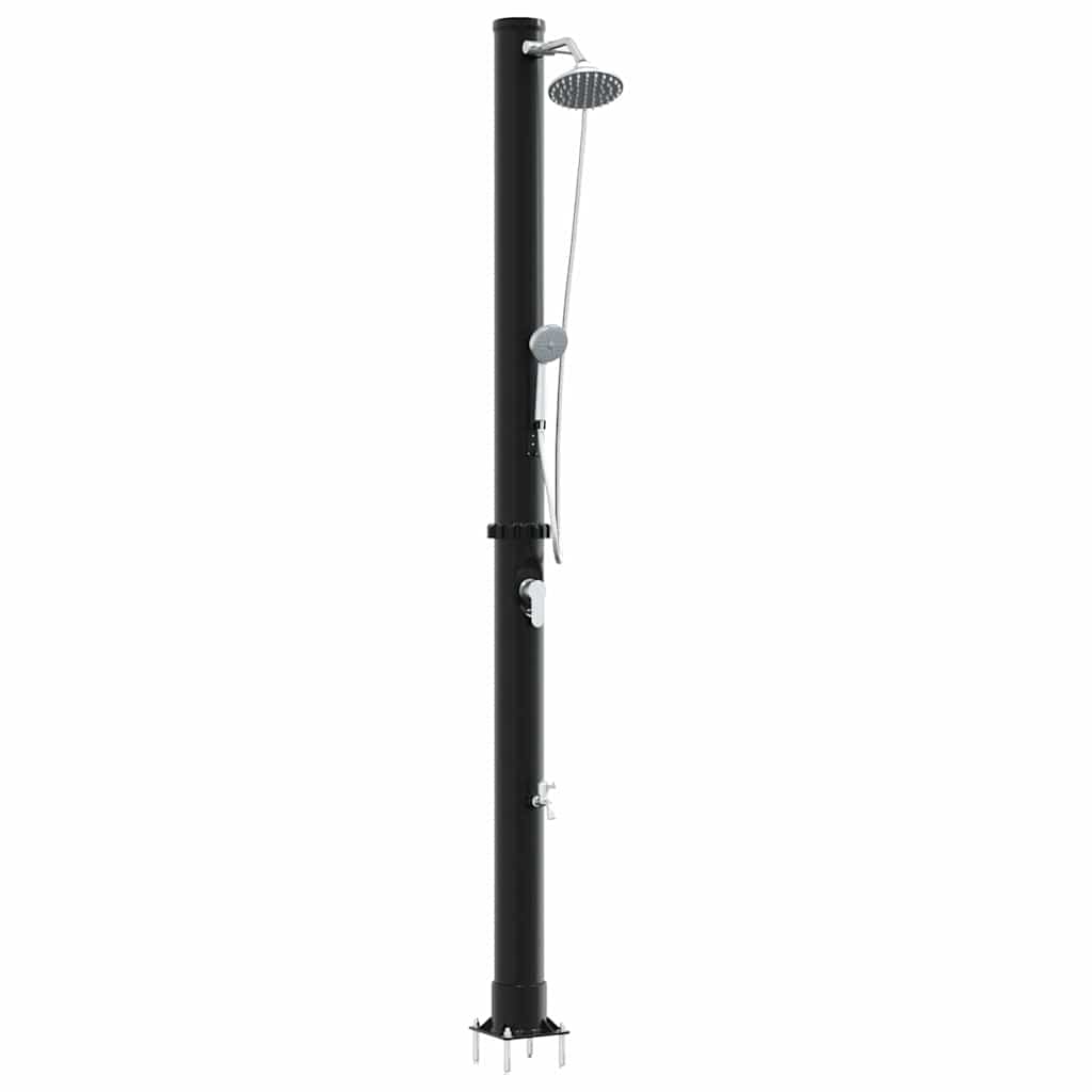Vanjski solarni tuš Crna 217 cm PVC i aluminij