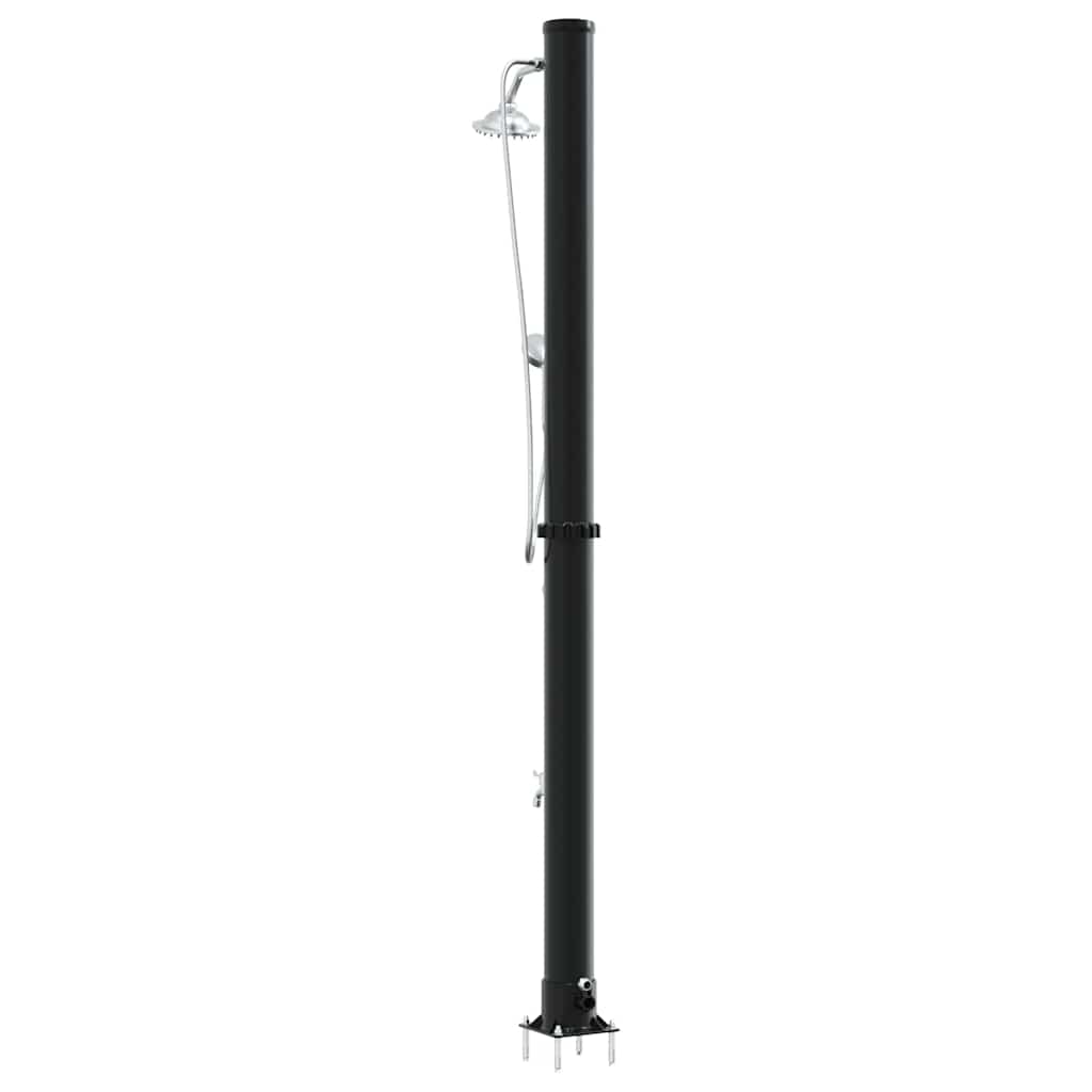 Vanjski solarni tuš Crna 217 cm PVC i aluminij