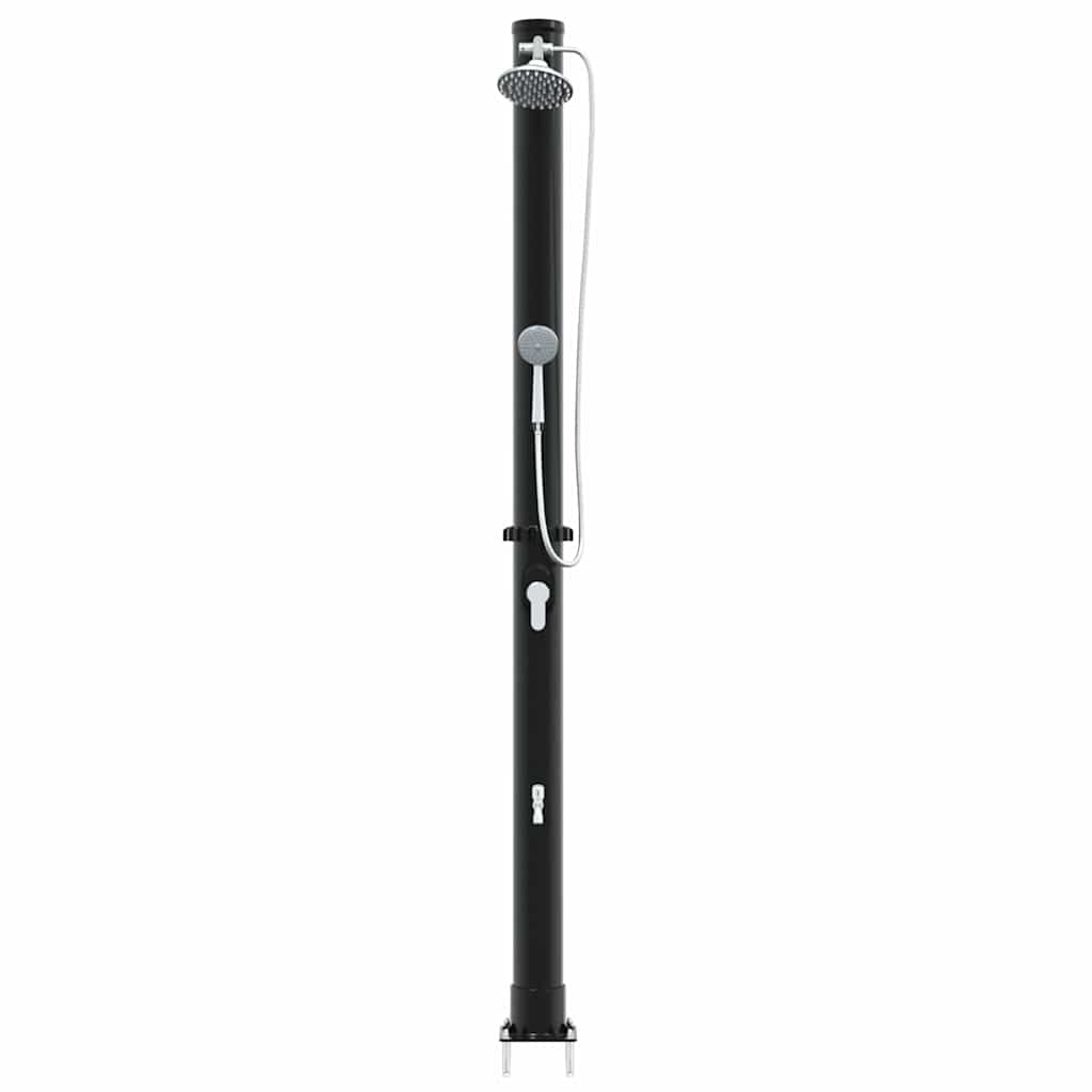 Vanjski solarni tuš Crna 217 cm PVC i aluminij