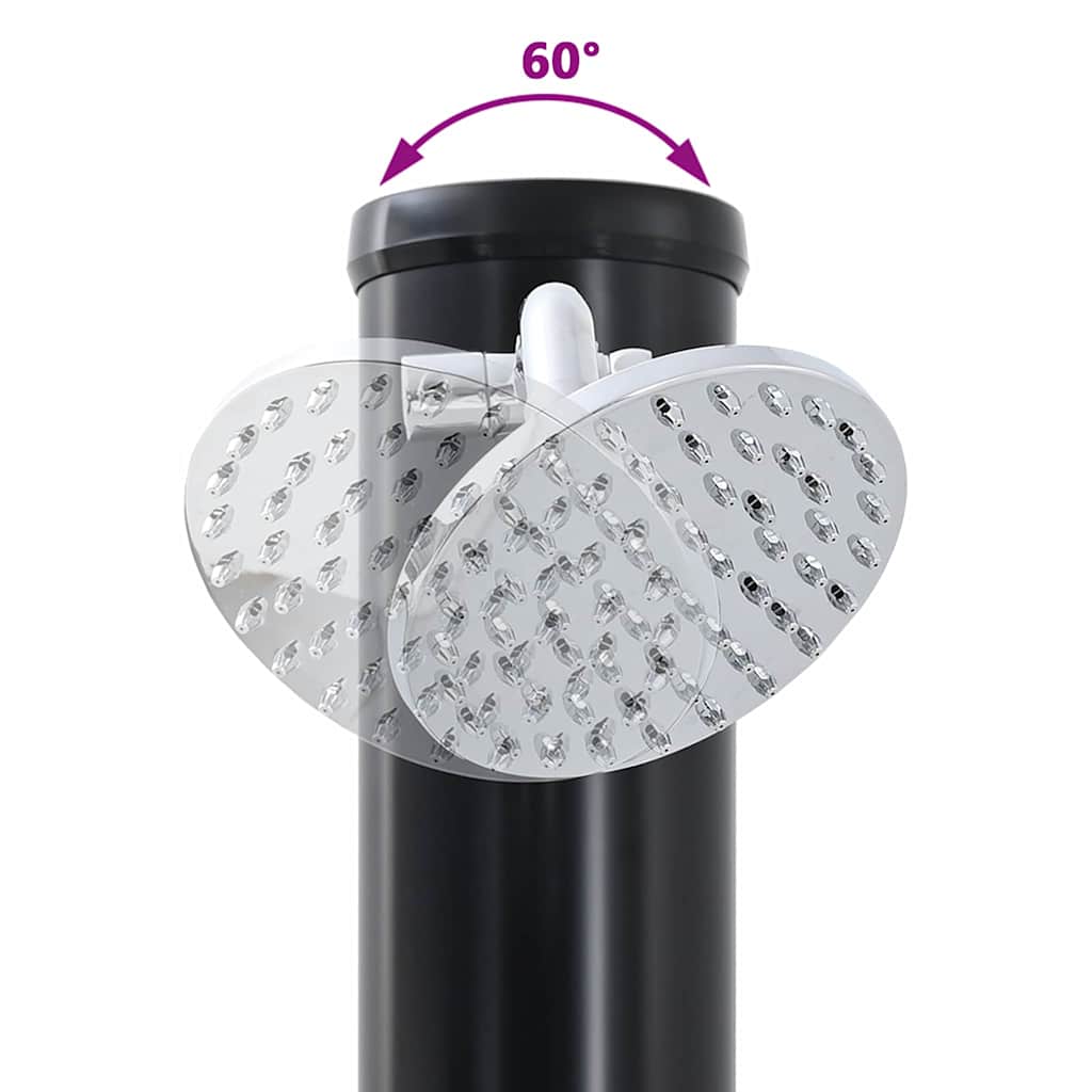 Vanjski solarni tuš Crna 217 cm PVC i aluminij