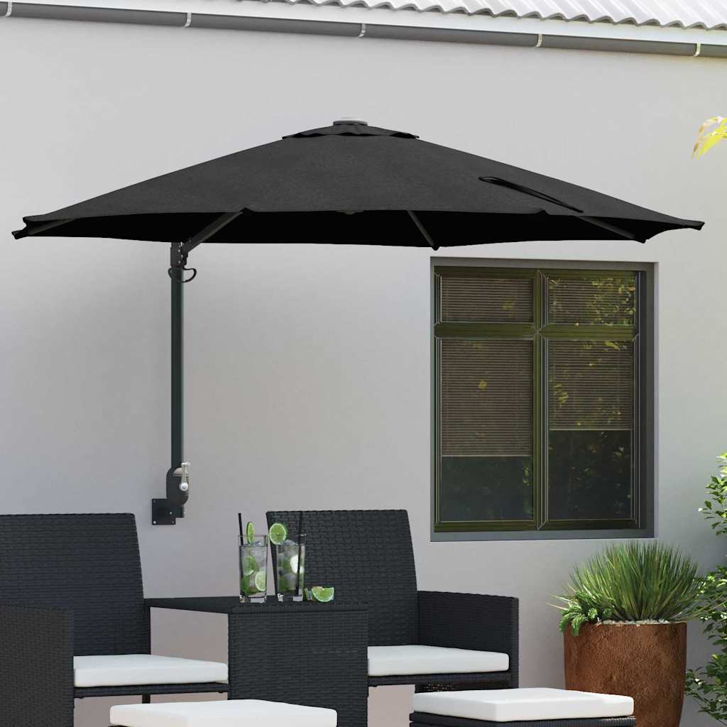 Vrtni suncobran Crna 248 x 248 x 148 cm Poliester i čelik