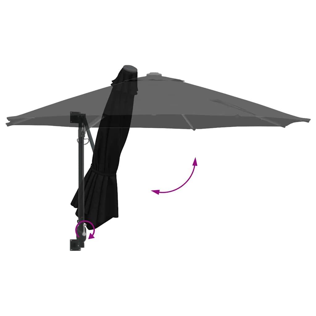 Vrtni suncobran Crna 248 x 248 x 148 cm Poliester i čelik
