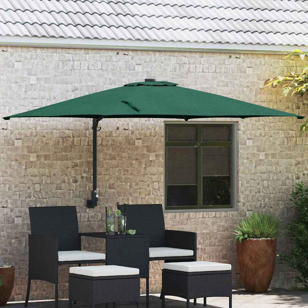 Vrtni suncobran Zelena 248,5 x 247,5 x 160 cm Poliester i čelik
