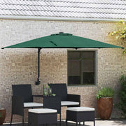 Vrtni suncobran Zelena 248,5 x 247,5 x 160 cm Poliester i čelik