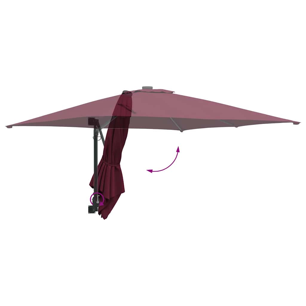 Vrtni suncobran Bordeaux Crvena 248,5 x 247,5 x 160 cm