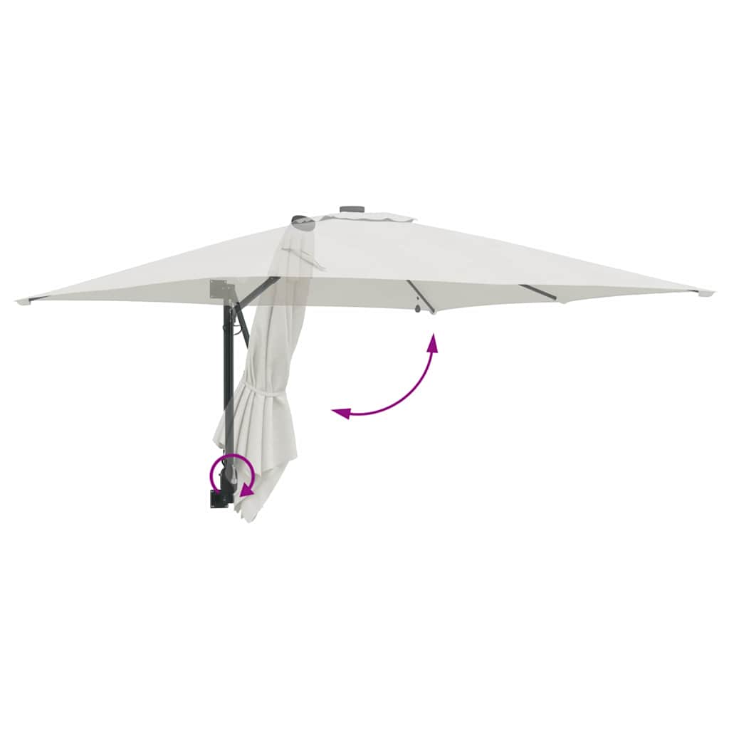 Vrtni suncobran S LED lampica Pijesak 248,5 x 247,5 x 160 cm