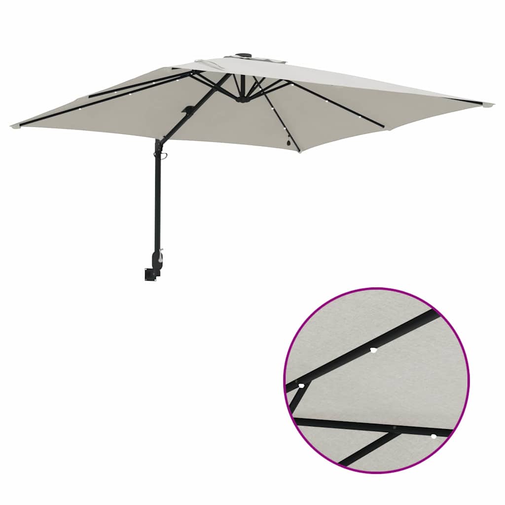 Vrtni suncobran S LED lampica Pijesak 248,5 x 247,5 x 160 cm