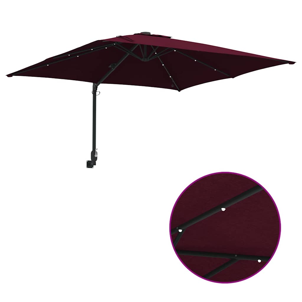 Vrtni suncobran Bordeaux Crvena 248,5 x 247,5 x 160 cm