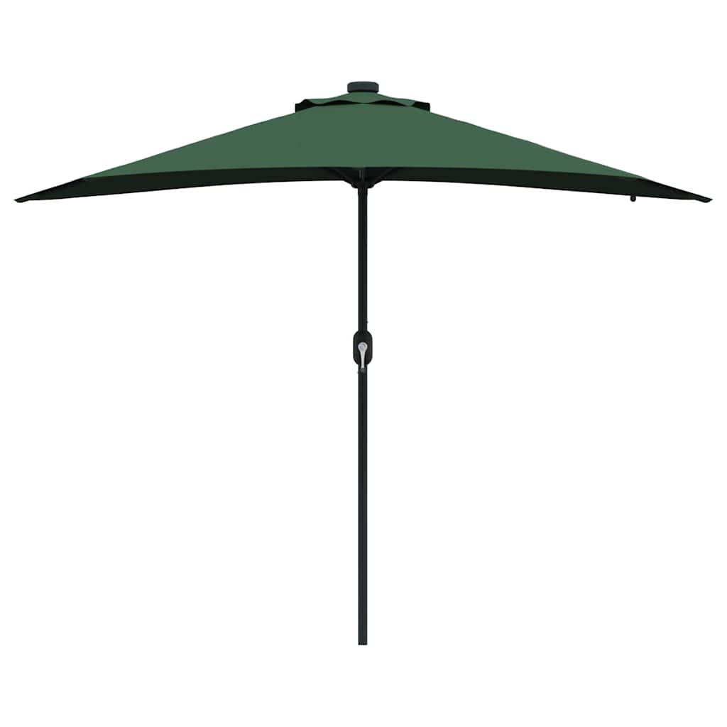 Vrtni suncobran Zelena 294 x 150 x 223 cm Poliester i čelik
