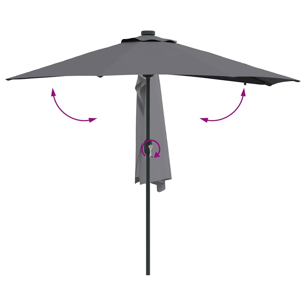 Vrtni suncobran Antracit 294 x 150 x 223 cm Poliester i čelik