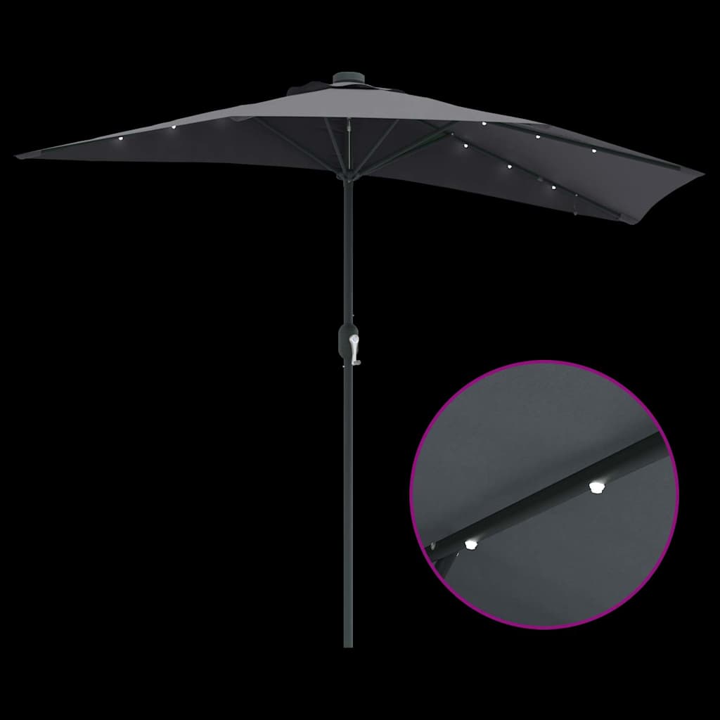 Vrtni suncobran Antracit 294 x 150 x 223 cm Poliester i čelik