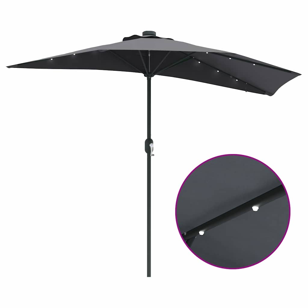Vrtni suncobran Antracit 294 x 150 x 223 cm Poliester i čelik