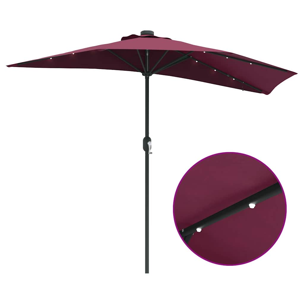 Vrtni suncobran Bordeaux Crvena 294 x 150 x 223 cm
