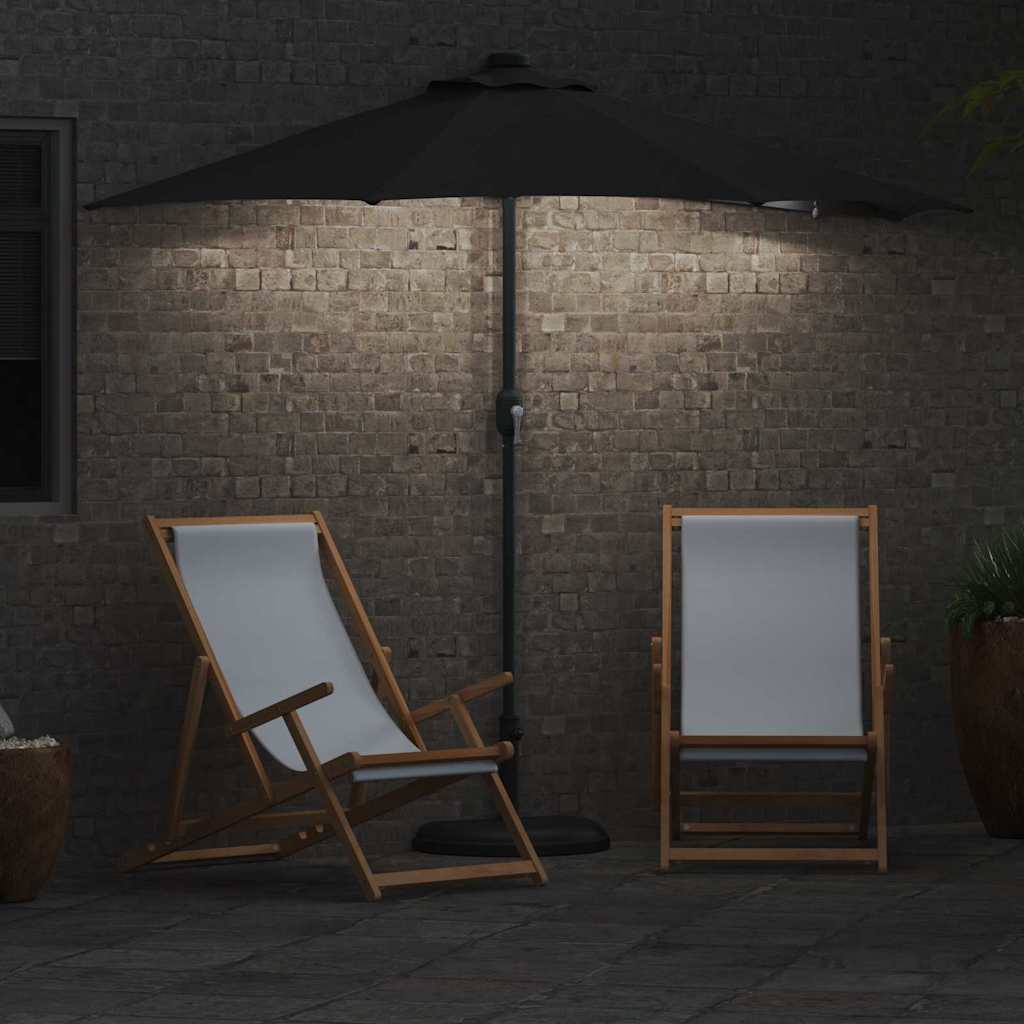 Vrtni suncobran Crna 294 x 150 x 223 cm Poliester i čelik