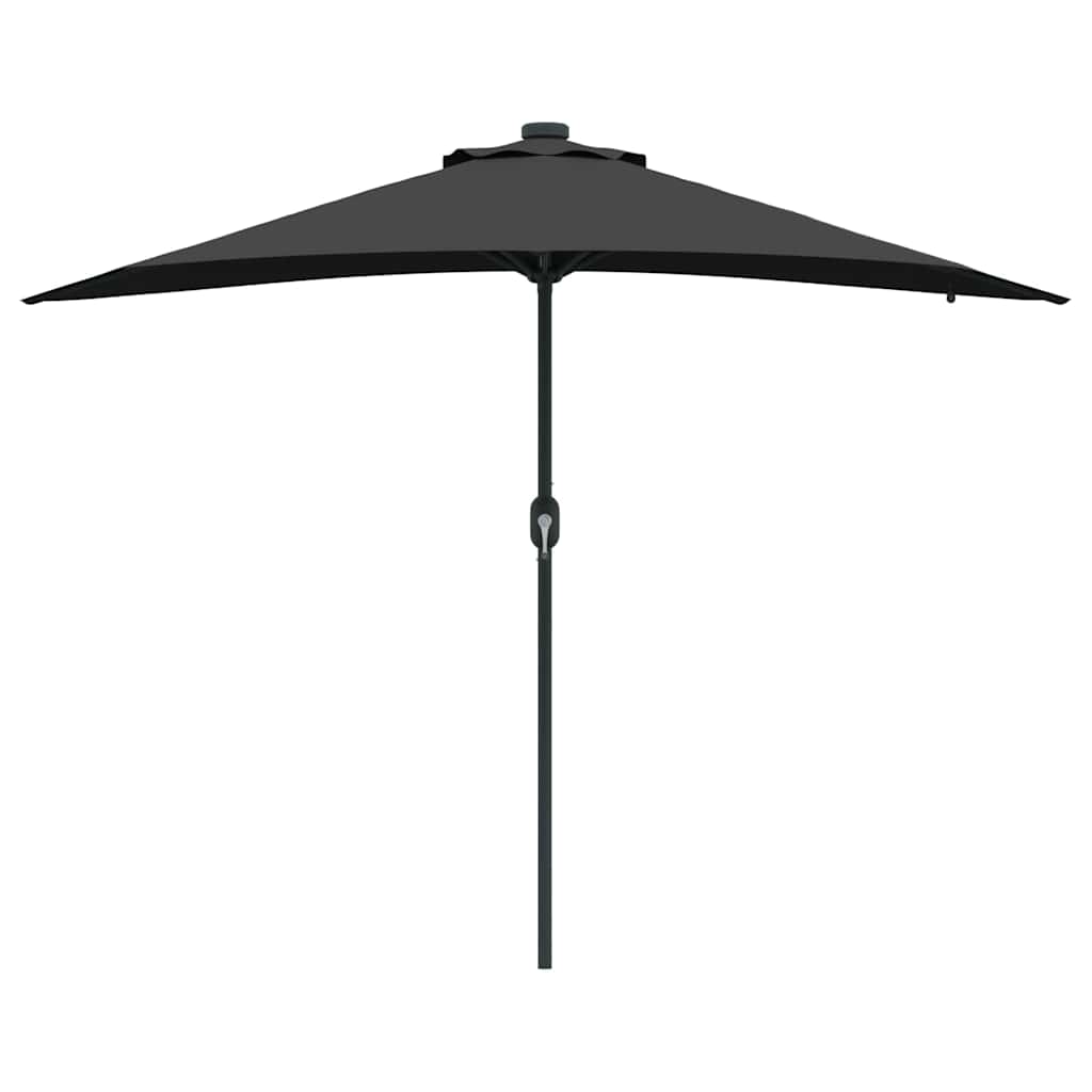Vrtni suncobran Crna 294 x 150 x 223 cm Poliester i čelik