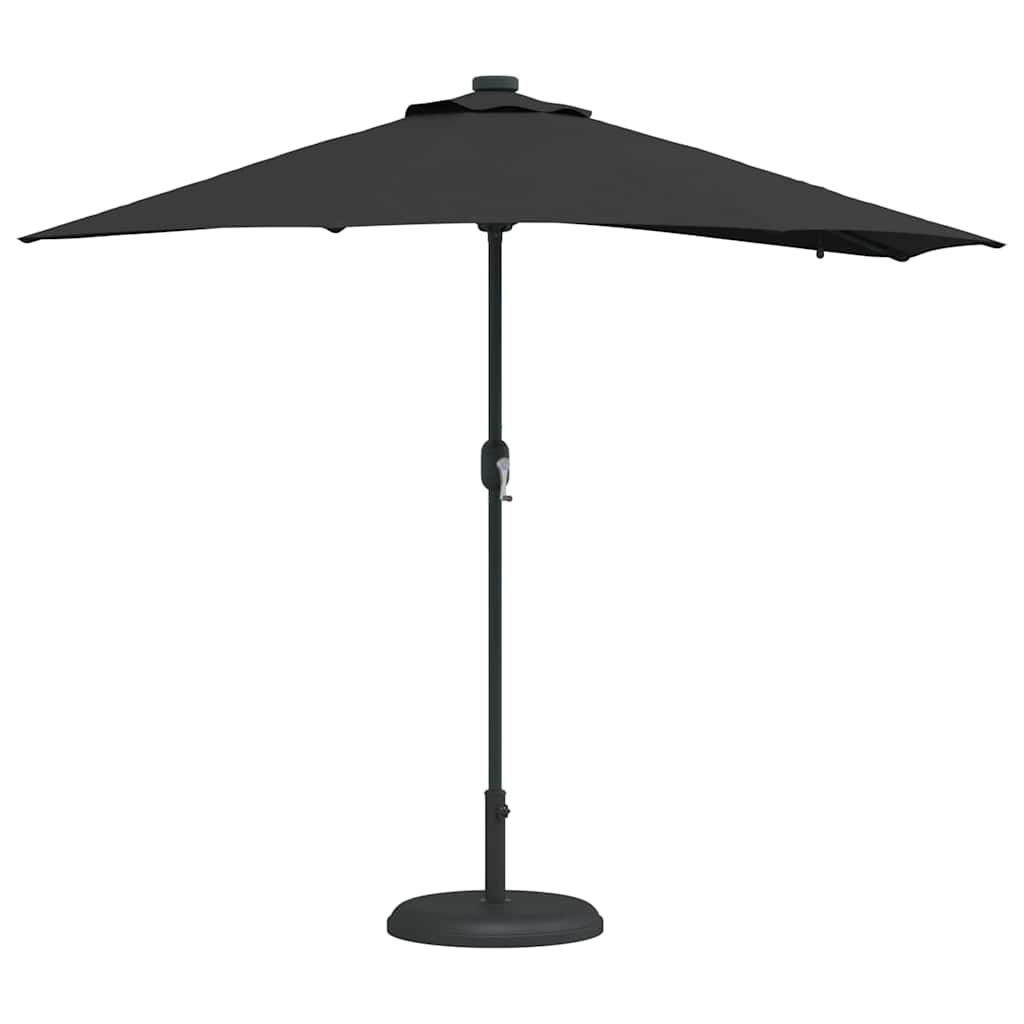 Vrtni suncobran Crna 294 x 150 x 223 cm Poliester i čelik