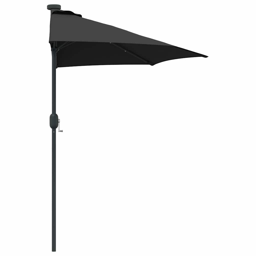 Vrtni suncobran Crna 294 x 150 x 223 cm Poliester i čelik